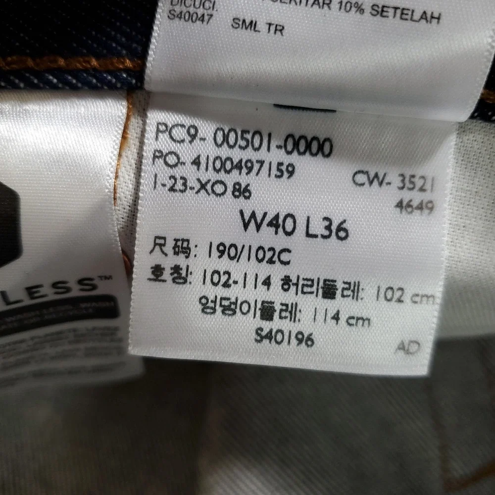 Levis 501 Original Mens Jeans 40x36 Dark Indigo Shrink Fit Button Fly 00501-0000